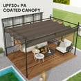 thumbnail image 4 of Outsunny 10' x 13' Retractable Pergola Canopy, Metal Outdoor Pergola for Garden, Patio, Backyard, Deck, Brown, 4 of 9