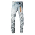thumbnail image 2 of New Ksubi Men's Jeans Jeans Slim Fit Stretch Jeans Straight Skinny Denim Pants for Men Fashion Streetwear Biker Motocycle Holes Pants, 2 of 7