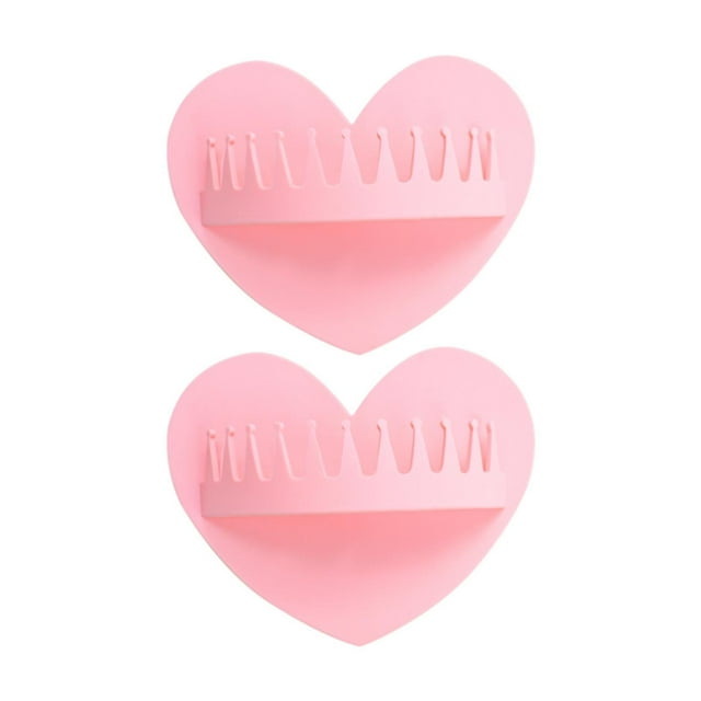 2x Colector de pelos de ducha con montaje en pared y succión para bañera, fácil de recoger Rosa
