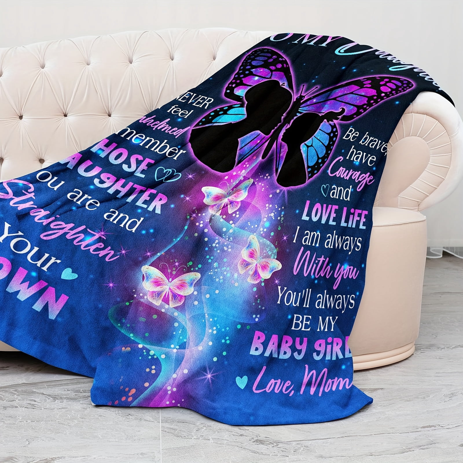 Daughter Gifts From Mom Daughter Difts Daughter Birthday Gift Gifts For Grown Adult Daughter Mom Daughter Gifts For Graduation Christmas Valentines Mothers Day Throw Blanket
