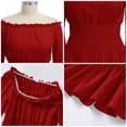 thumbnail image 6 of IWEMEK Women's Renaissance Blouse Trumpet Sleeve Strapless Tops for Womens Vampire Costume with Corset Belt Waist Chic Tee, 6 of 7