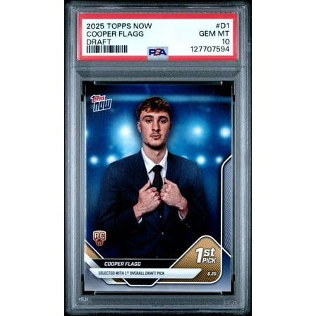 Cooper Flagg 2025 Topps Now Draft 1st Overall Rookie Card #D1 PSA 10 Gem Mint