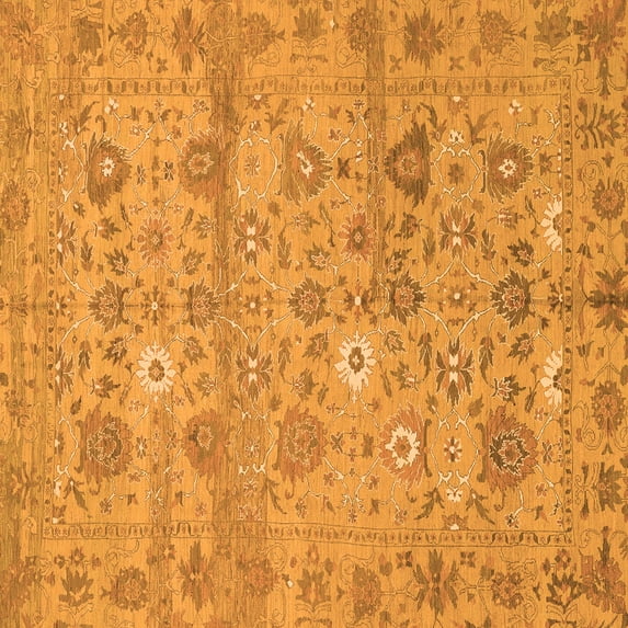 Ahgly Company Indoor Square Abstract Orange Modern Area Rugs, 3' Square