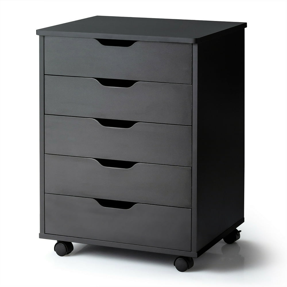 Costway 5 Drawer Chest Storage Dresser Floor Organizer with