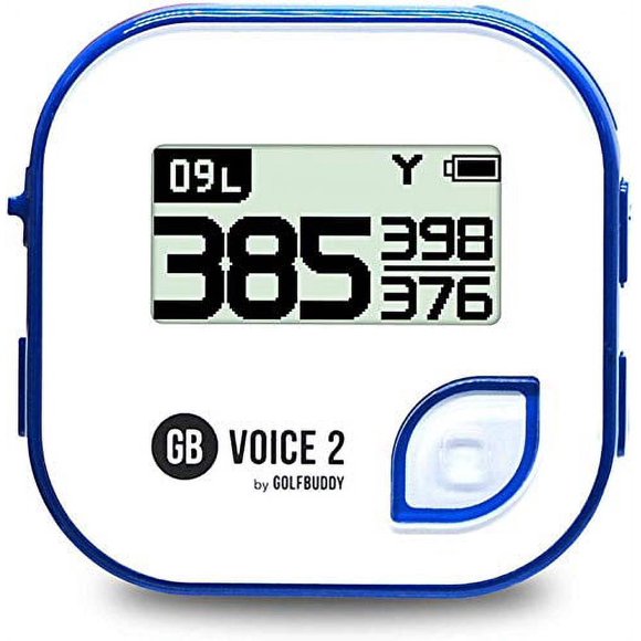 GolfBuddy Clip on Voice 2 Golf Navigation GPS for Hat/GPS and Laser Rangefinder, 14 Hours Battery Life, Water Resistant with Lifetime Free Courses and Software Updates,White/Navy