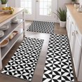 thumbnail image 2 of Black White Geometric Checkered Pattern Kitchen Rugs Sets Of 3,Kitchen Runner Rugs Non Skid Washable,Decorative Kitchen Floor Mats for Kitchen,Sink,Laundry,17"x30"+ 17"x47" + 17"x59", 2 of 6