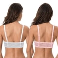 thumbnail image 2 of Curve Muse Women's Plus Size Full Coverage Underwire Front Close Bras-2PK-PINK,WHITE-40DDD, 2 of 7