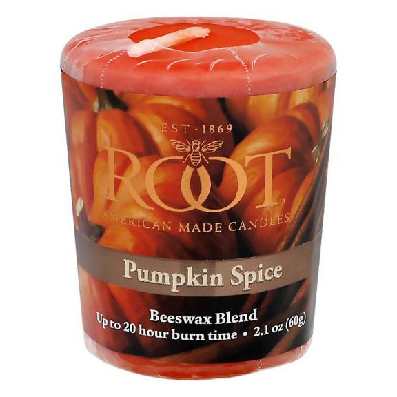 Root Candles 20-Hour Scented Beeswax Blend Votive Candles, 18-Count, Pumpkin Spice