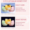 thumbnail image 2 of 3pcs Bee Balm Lip Balm Honey Pot, Honey Strawberry Apple Lip Mask Overnight, Moisturizing Lip Sleeping Mask, Hydrate Repair Prevent Dry Cracked Lip, 2 of 5