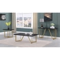 thumbnail image 2 of Ensemble de 3 Tables Basses en Bois Noir avec Pieds Peints Dorés, 2 of 2