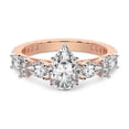 thumbnail image 4 of IGI Certified 5 Carat Pear Shape Lab Grown Diamond Engagement Ring | 14K Rose Gold | Chrizan Round & Pear Side Stone Diamond Ring | FG-VS1-VS2 Quality Friendly Diamonds, 4 of 6