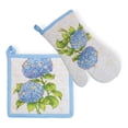 thumbnail image 1 of Boston International URB20040 Heirloom Oven Mitt & Pot Holder Set, Blue, 1 of 1