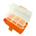 thumbnail image 1 of Portable Handled Folding Storage Box, Durable PP Material, Large Capacity, Three Layer Design, Translucent and Visible,  Sealing Property, for Art Craft, Cosmetic Accessories, 1 of 7