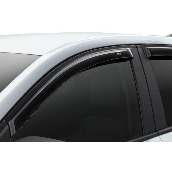 Fits 2022-2024 Jeep Grand Cherokee Auto Ventshade Rainguard 94334 Ventvisor Deflector; Outside Mount; Tape-On; Dark Smoke; Acrylic; Set Of 4