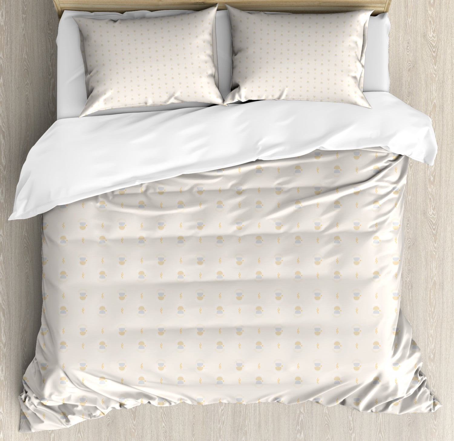 Neutral Color Duvet Cover Set, Abstract Minimalist Pattern with