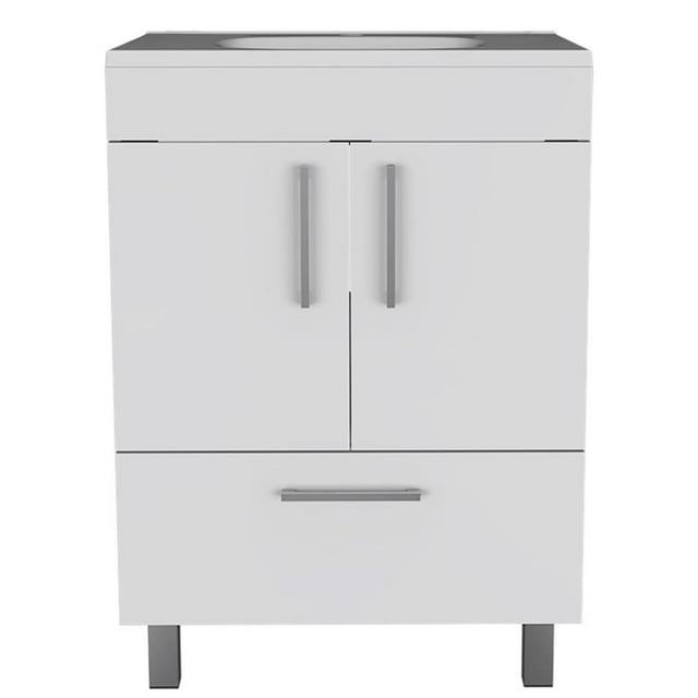 FM FURNITURE Otello Engineered Wood Single Bathroom Vanity in White