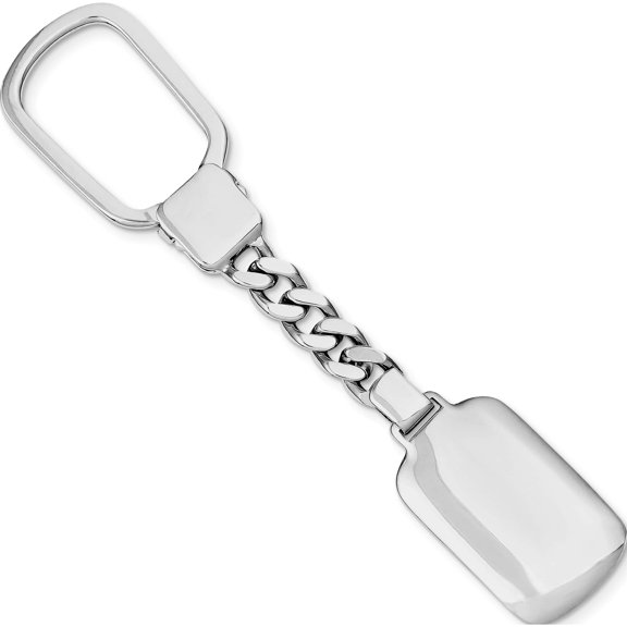 Sterling Silver Rhodium Plated Key Chain Made In Italy qq536