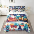 thumbnail image 2 of Manfei Magic Santa Claus Bedding Comforter Set 7pcs for Kid, Xmas Reindeer Animal Queen Bedding Sets, Christmas Eve Reversible Queen Sheet Sets, Ultra Soft Home Decor, 2 of 7