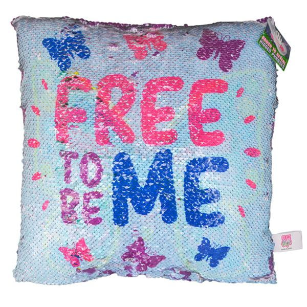 FREE TO BE ME BUTTERFLY FLIP SEQUIN PILLOW