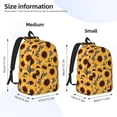 thumbnail image 3 of Naloa Artistic Zebra Print Sunflower Canvas Backpack for Men Women Rucksack Casual Travel Daypack College Tote Satchel Bookbag for Teens-Medium, 3 of 7