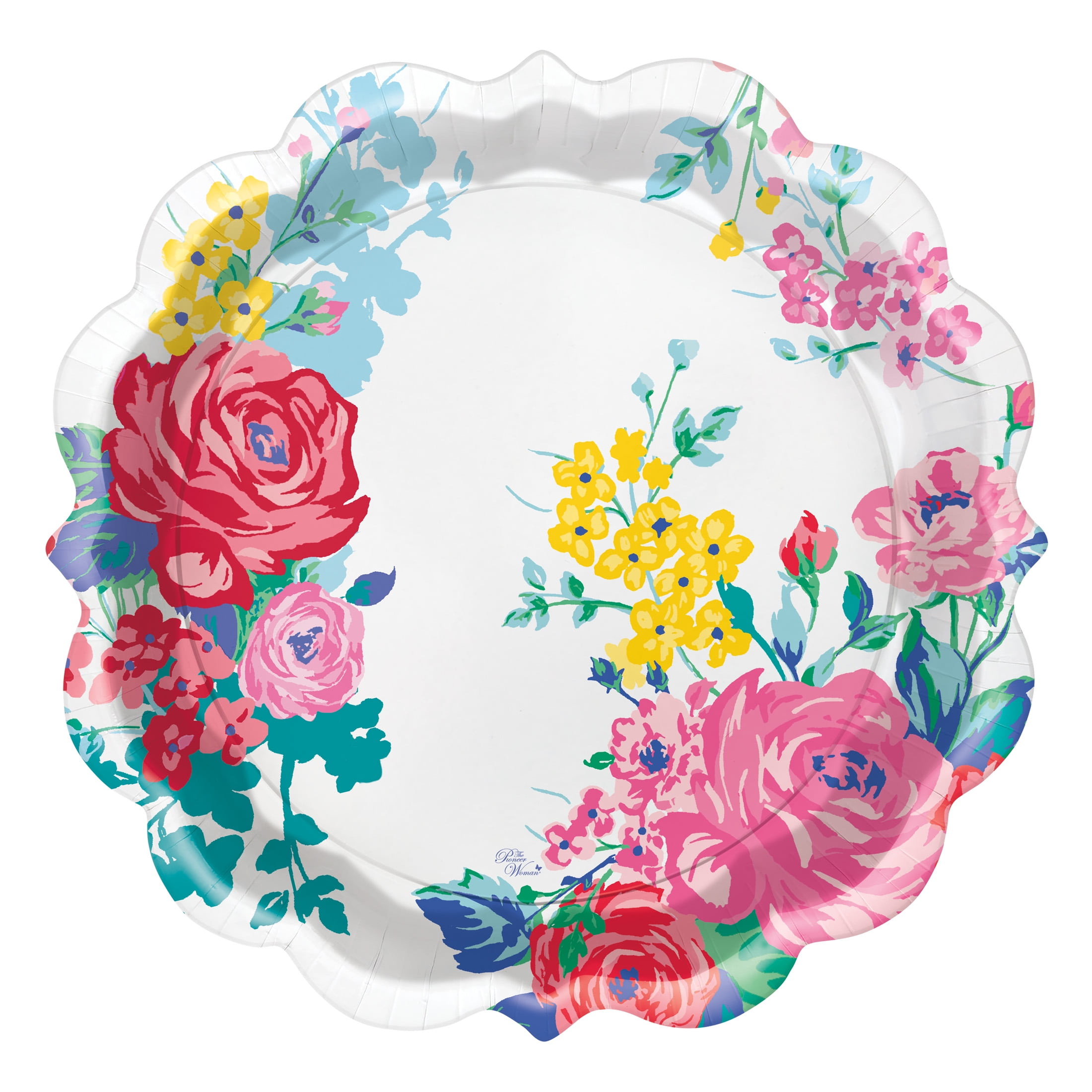 (2 pack) The Pioneer Woman Blue Cape Paper Dinner Plates, 11.5in, 8ct