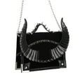thumbnail image 4 of Gothic Diabolic Horns and Spikes Black Purse, 4 of 7
