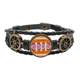 thumbnail image 1 of brown pattern dart mexico totems  civilización dibujo Pulsera marina tejida en cuero, 1 of 4
