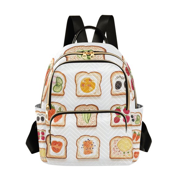 FORMRS Mini Backpack Purse for Women Travel Daypack Casual Shoulder Bag, Various Toasts