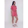 thumbnail image 2 of Women's Nylon Varsity Stripe Drawstring Waist Shorts, 2 of 4