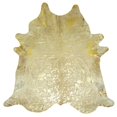 thumbnail image 1 of HomeRoots 334396 Gold Devore on White Brazilian Cowhide Rug, 1 of 1
