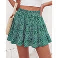 thumbnail image 2 of BTFBM Summer Skirts for Women Floral High Waist Shorts Underneath Boho Tiered Flowy Tennis Skorts Casual Mini Skirt, 2 of 7