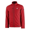 thumbnail image 2 of Men's Cutter & Buck  Red Wisconsin Badgers Evoke Eco Softshell Recycled Full-Zip Jacket, 2 of 3