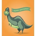 thumbnail image 3 of Ambesonne Dinosaur Duvet Cover Set, Birthday Greetings Fun, 2-Calking, Green Pale Green Orange, 3 of 7