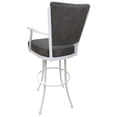 thumbnail image 2 of Swivel Extra Tall Bar Stool 34" (35) Montana - Elk Charcoal Fabric- White Metal, 2 of 3
