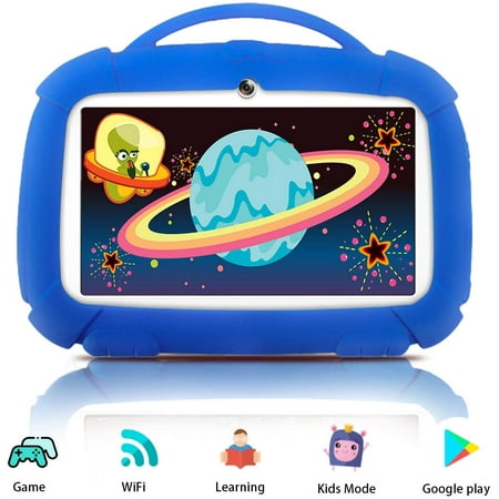 Kids Tablets, Android Tablet for Kids, 16GB ROM, IPS Eye Protection Display, Kids Tablet with WiFi Dual Camera Parental Control Kid-Proof Case and Learning Games, Best Gift for Boys (Best Time Management Games For Ipad)