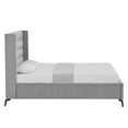 thumbnail image 3 of Montez Upholstered Velvet Twin XL Wingback Platform Bed, Light Grey, 3 of 7