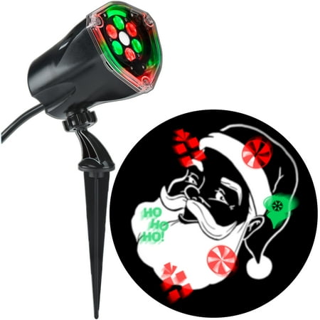 Lightshow Christmas Projection Plus Whirl-a-Motion Static Santa