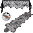 thumbnail image 1 of Halloween Fireplace Decorations Black Lace Spider Web Dining Table, 1 of 5
