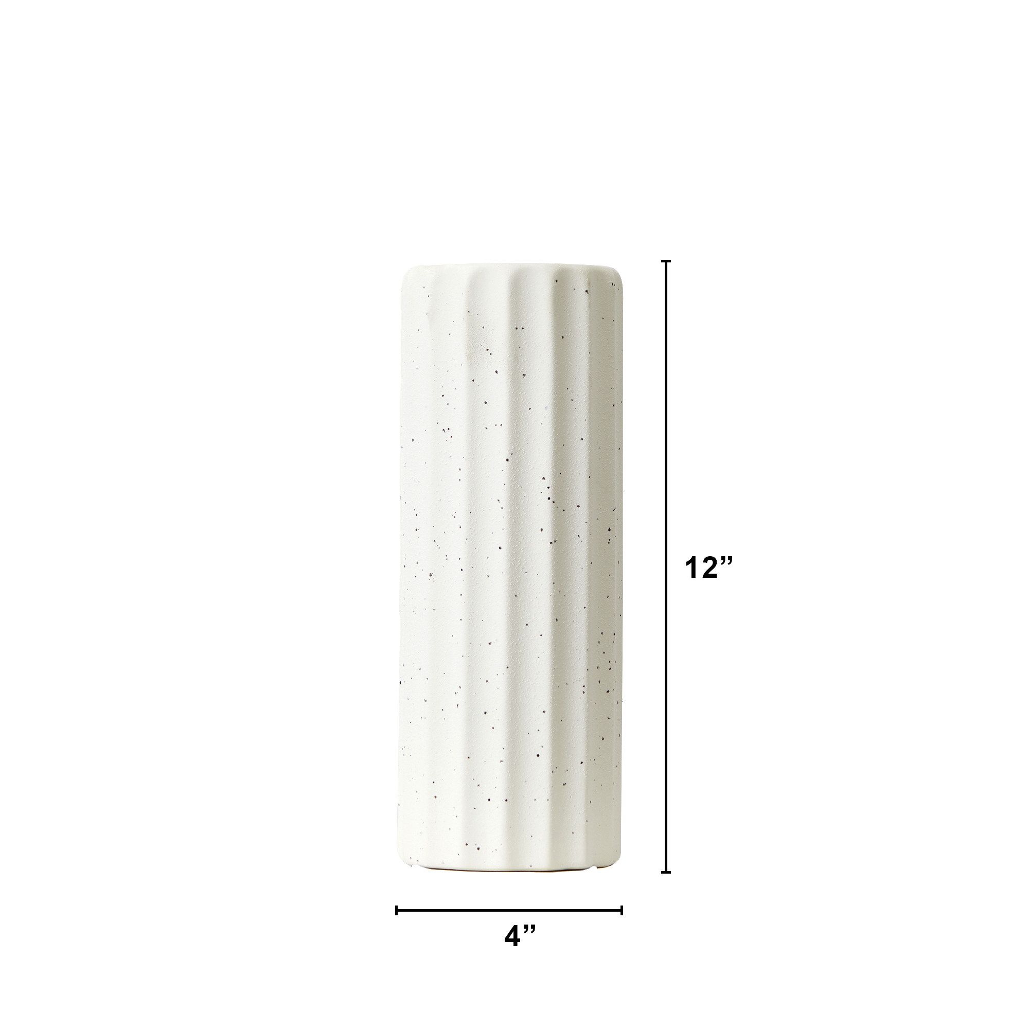 Mainstays 12" White Speckled Wavy Textured Stone Vase - image 4 of 5