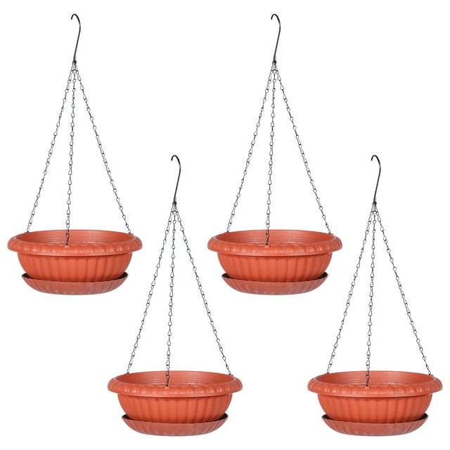 4 Sets of Plastic Chlorophytum Flowerpots Hanging Flower Pots Plastic Flower Storage Containers