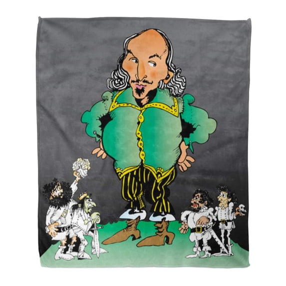 ASHLEIGH Flannel Throw Blanket Elizabethan of William Shakespeare and His Characters Hamlet Shakespearean Soft for Bed Sofa and Couch 58x80 Inches
