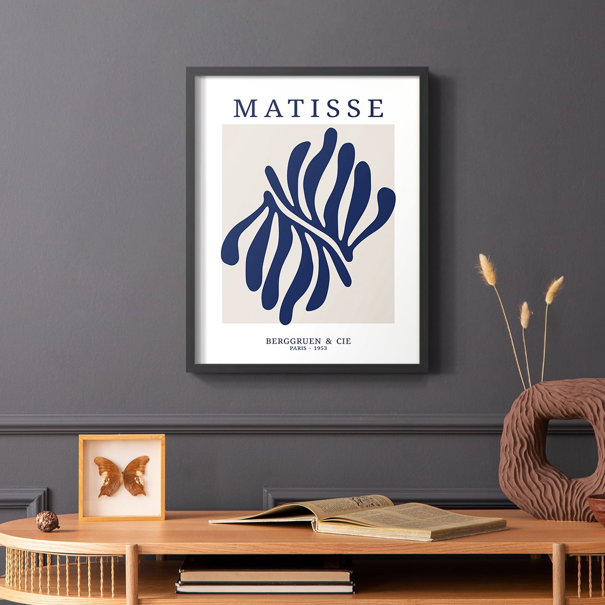 Matisse CDXII in Black Solid Wood Framed Print No Nail Hanging