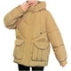 thumbnail image 1 of Chaqueta de plumón de algodón con capucha y manga larga para mujer, informal, con bolsillos grandes, borlas, gruesa y holgada, de gran tamaño., 1 of 8