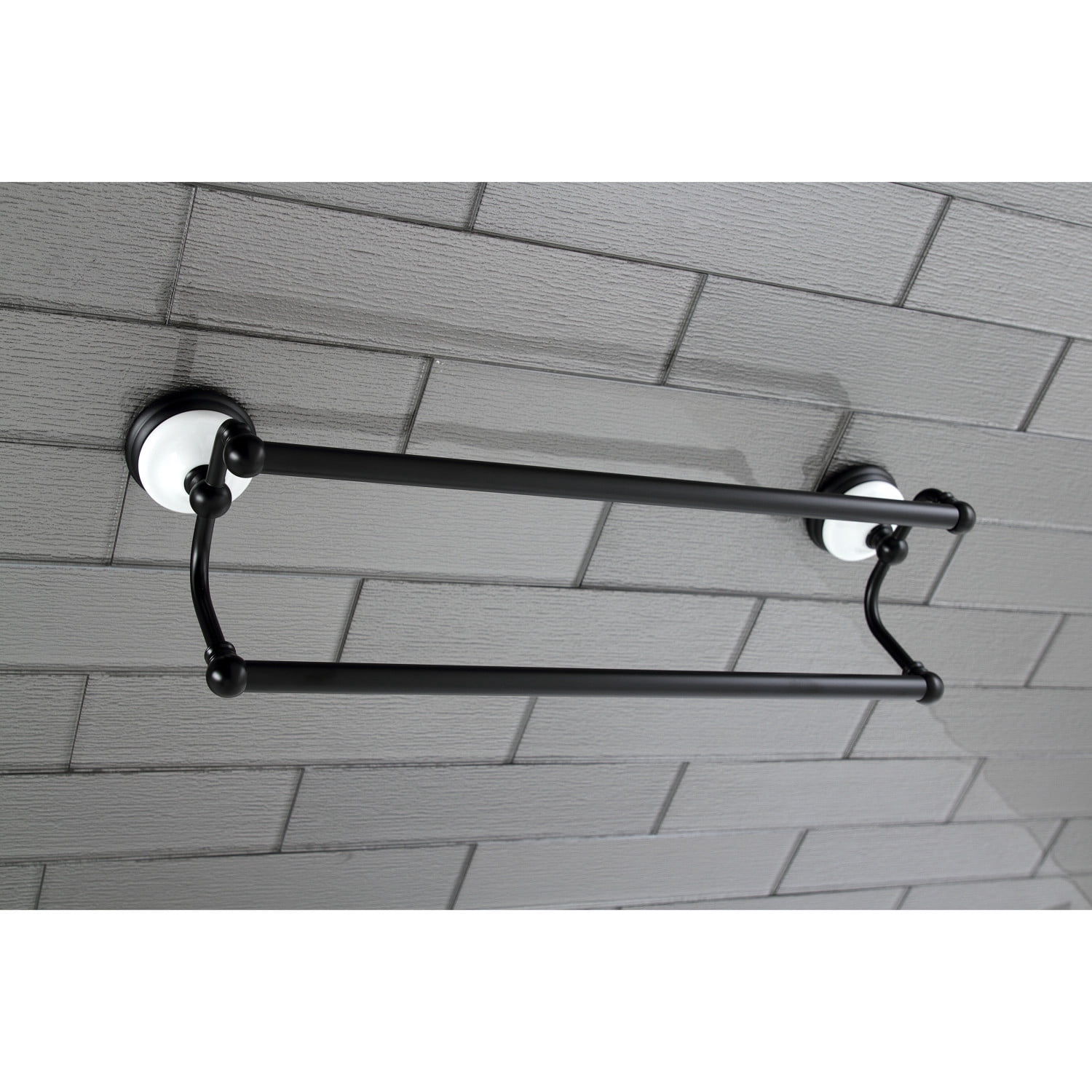 Kingston Brass BA11318MB Vintage 18 in. Double Towel Bar - Matte Black