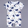 thumbnail image 2 of Penkiiy Toddler Baby Boys Girls Cute Cartoon Pattern Short Sleeve Double Zipper Romper Jumpsuit Newborn Baby 2-3 Years White 2023 Summer Deal, 2 of 9