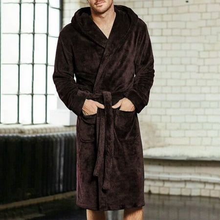 

Tangnade Plus Size Lingerie For Women Fashion Mens Winter Lengthened Coralline Plush Shawl Bathrobe Long Sleeved Robe Coat