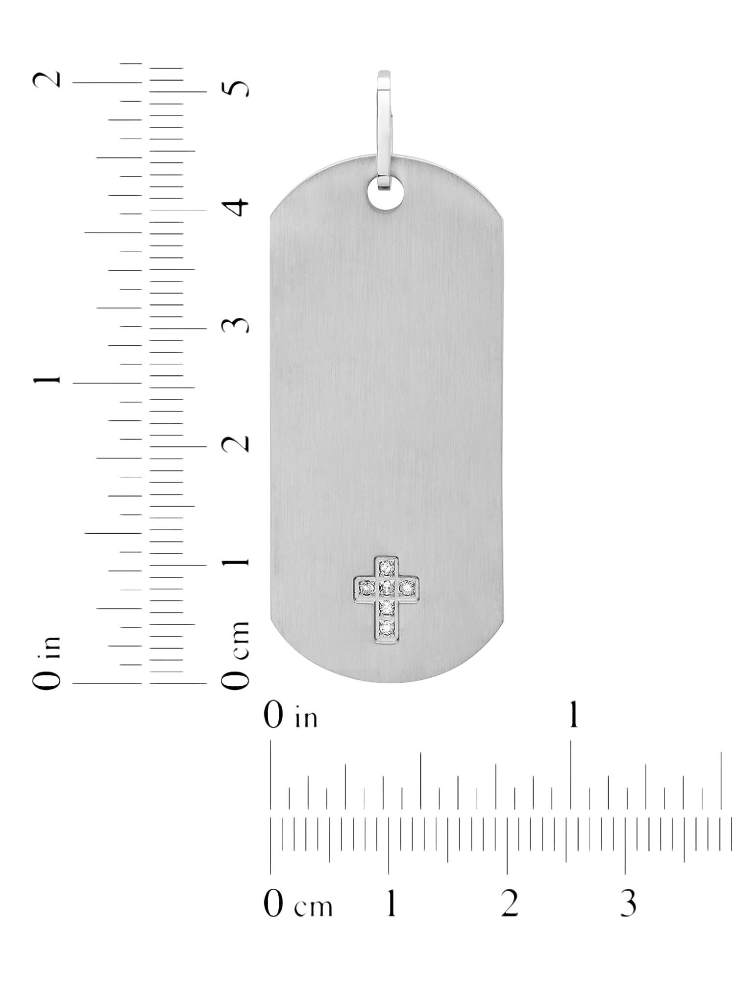 Stainless Steel Plated 1/10ct.tw Diamond Dog Tag Chain Necklace Pendant  Charm Dogtag Cross Religious: 31941932941381