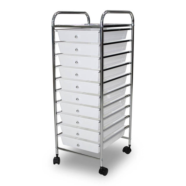 Carrito Organizador de Cocina Estética Barbería Idea Nuova Blanco-Metal