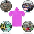 thumbnail image 7 of Unisex Adult Portable Raincoat Rain Poncho EVA Reusable with Hoods and Sleeves (Pink, 3 Pack), 7 of 7
