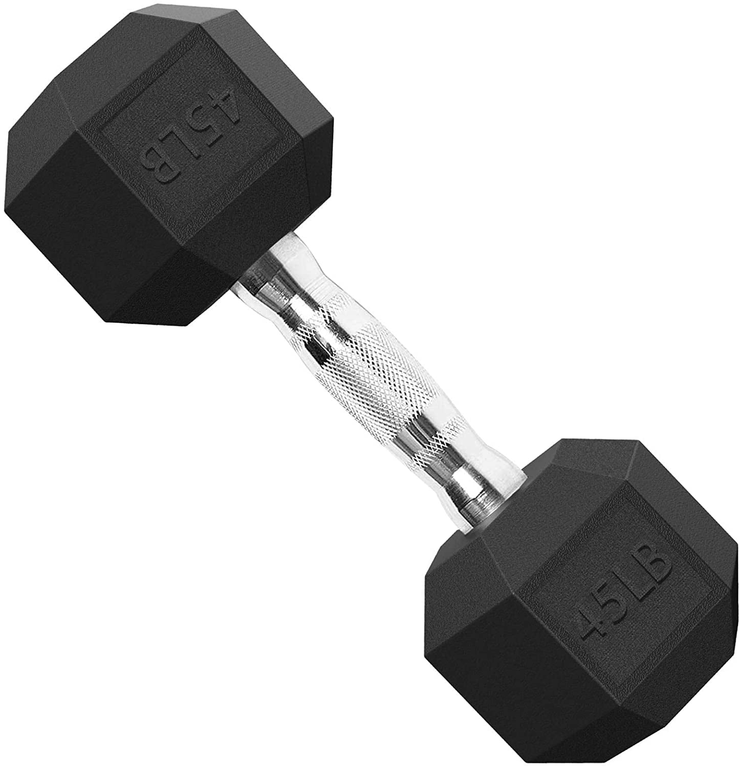 Cast Iron Hex Dumbbells 22-55lbs Rubber Coated Hand Weight Set Strength Training 